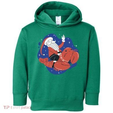 Santa Claus Riding Lobster Toddler Hoodie