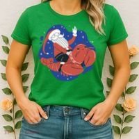 Santa Claus Riding Lobster Women's T-Shirt thumb 2