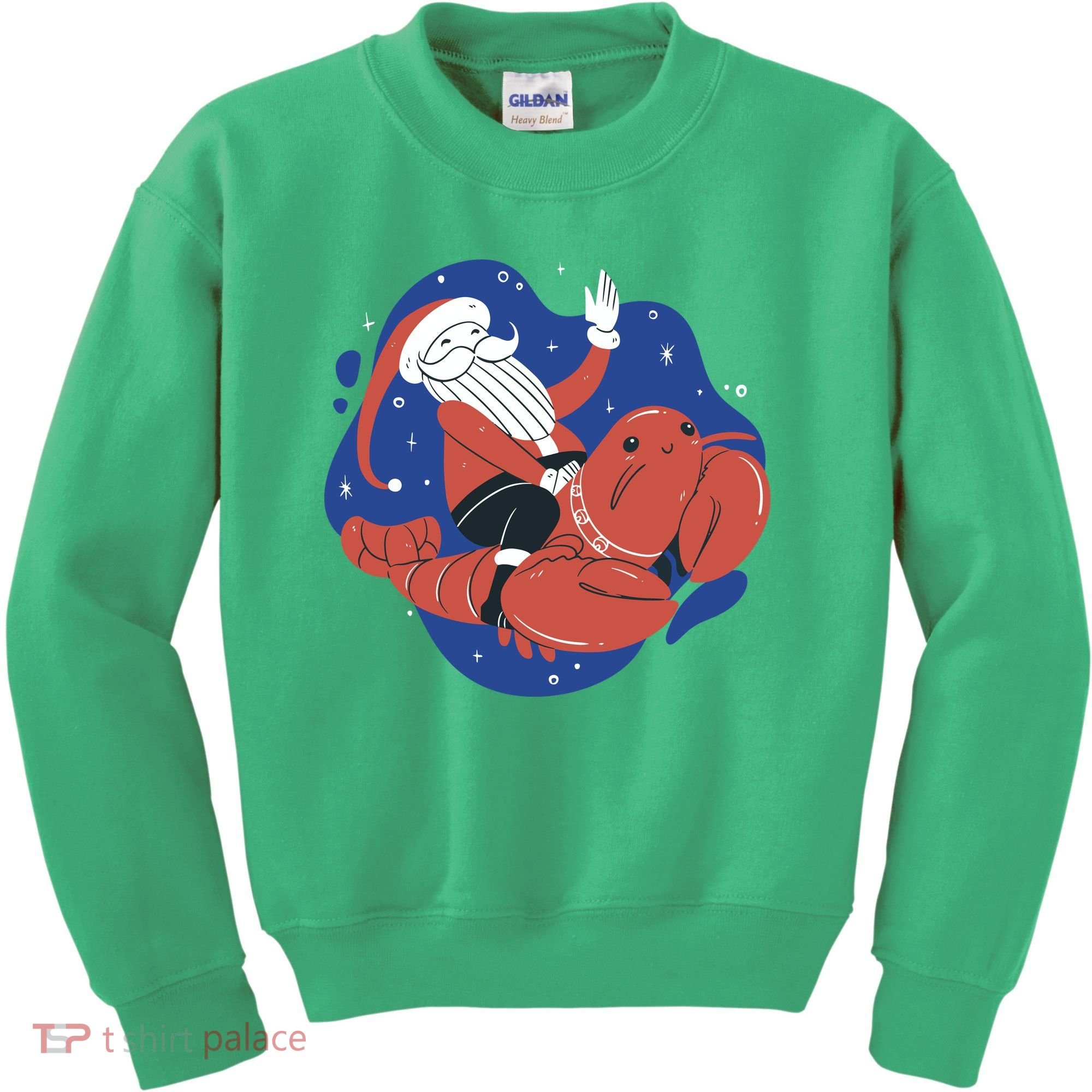 Santa Claus Riding Lobster Kids Sweatshirt