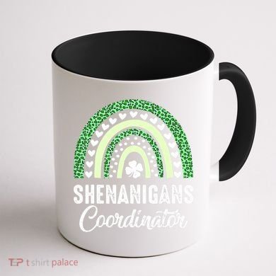 Shenanigans Coordinator Rainbow St Patricks Day Teacher Gift Coffee Mug back