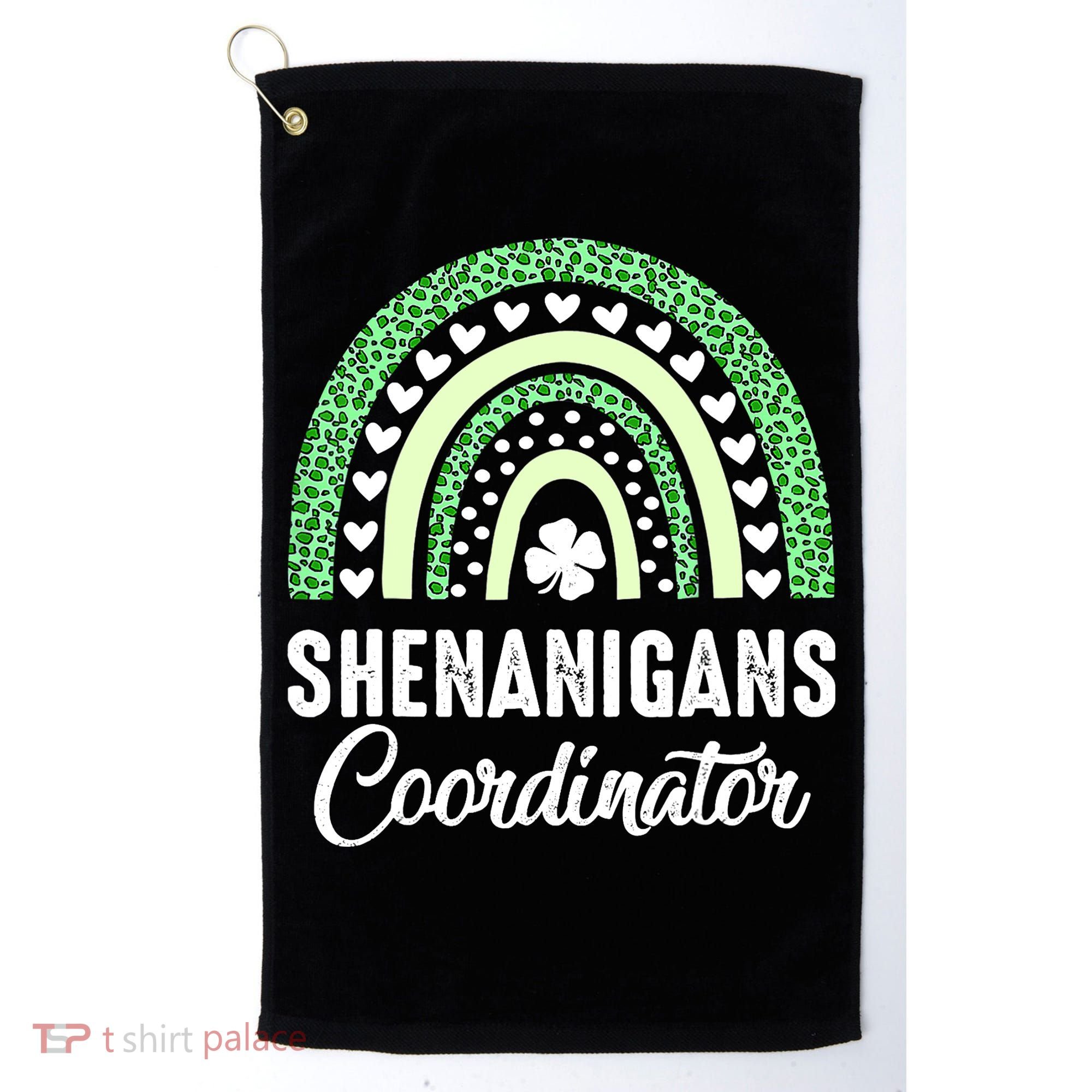 Shenanigans Coordinator Rainbow St Patricks Day Teacher Gift Golf Towel