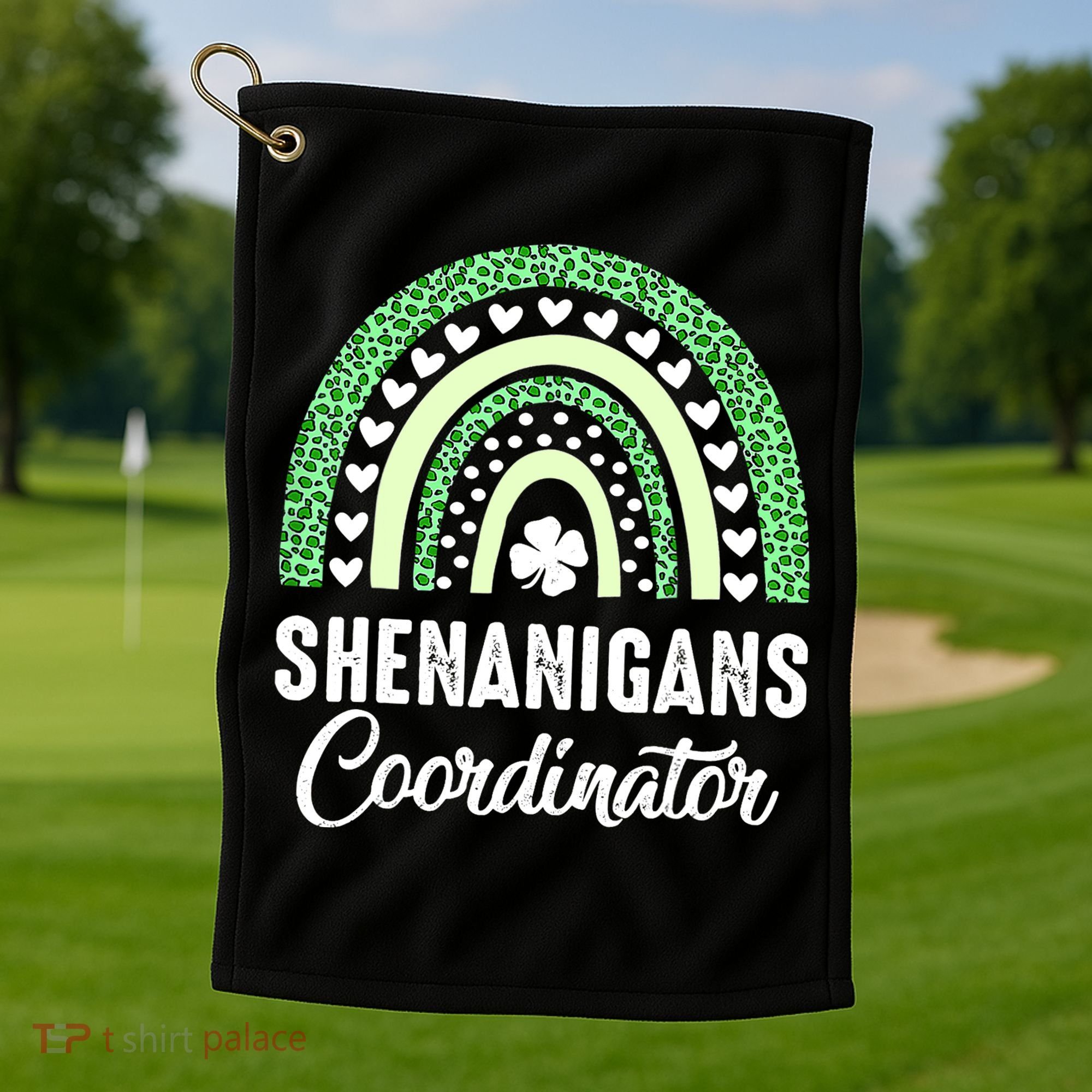 Shenanigans Coordinator Rainbow St Patricks Day Teacher Gift Golf Towel