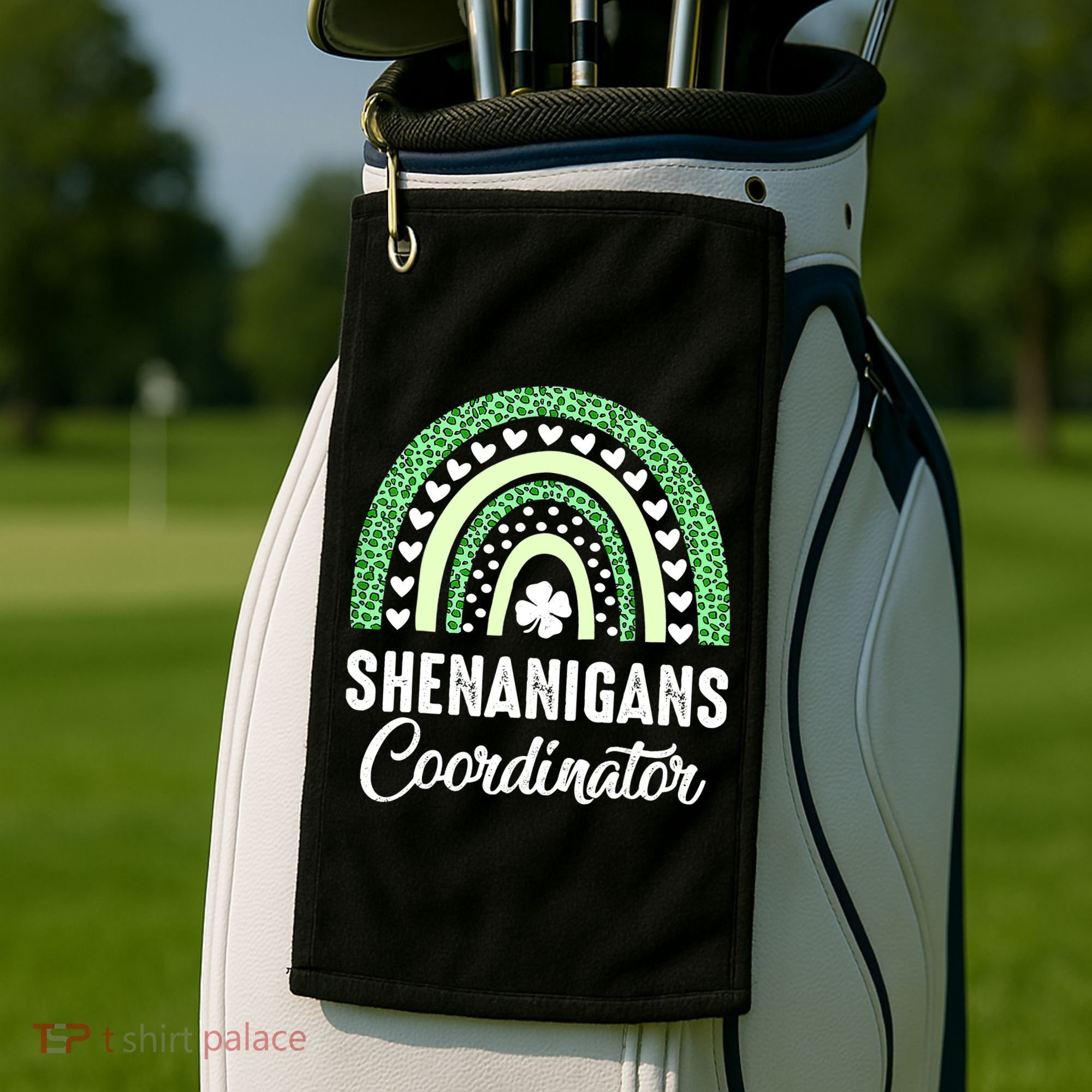 Shenanigans Coordinator Rainbow St Patricks Day Teacher Gift Golf Towel