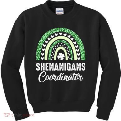 Shenanigans Coordinator Rainbow St Patricks Day Teacher Gift Kids Sweatshirt