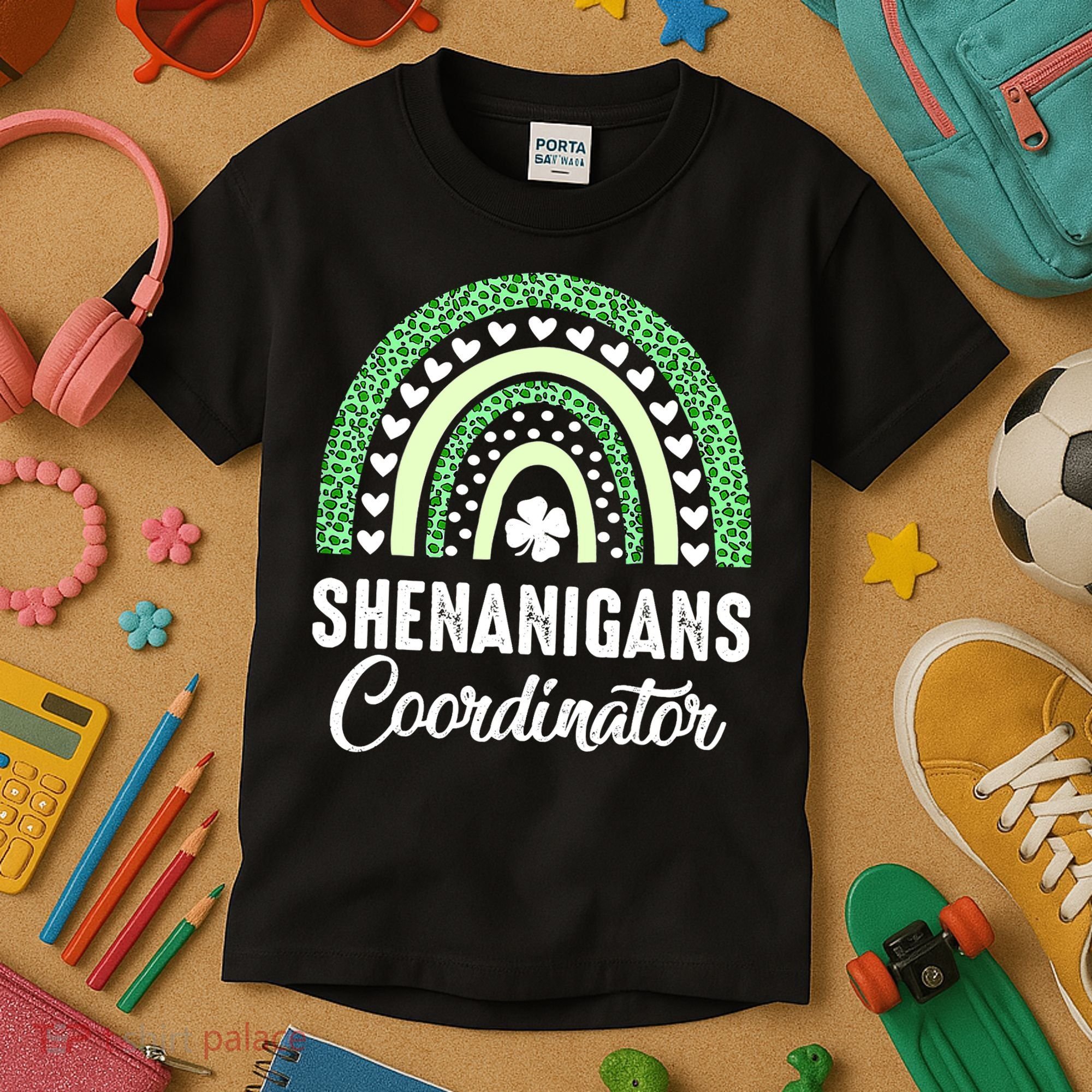 Shenanigans Coordinator Rainbow St Patricks Day Teacher Gift Kids T-Shirt