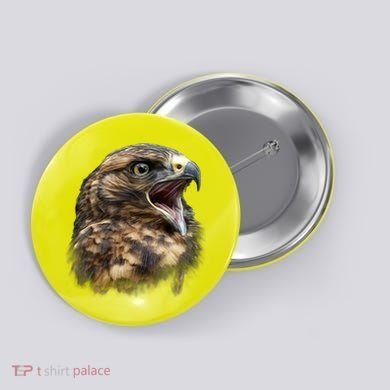 Screaming Hawk Wildlife Button