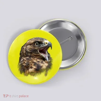 Screaming Hawk Wildlife Button
