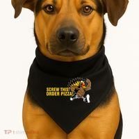 Screw This Order Pizza Turkey Running USA-Made Doggie Bandana thumb 1