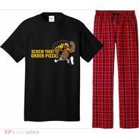 Screw This Order Pizza Turkey Running Pajama Set thumb 0