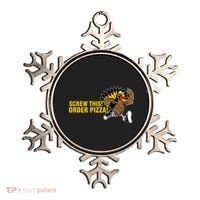 Screw This Order Pizza Turkey Running Ornament thumb 0