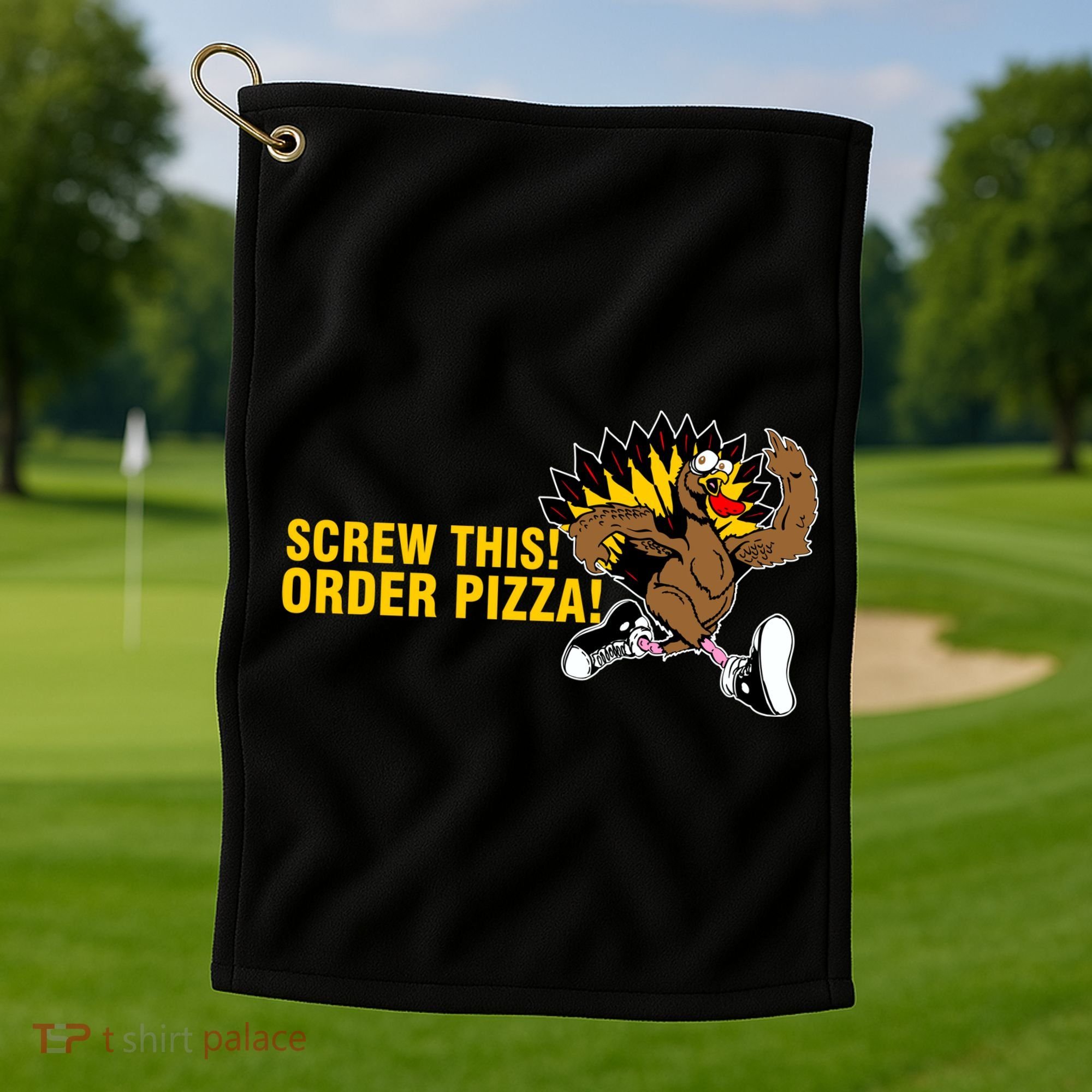Screw This Order Pizza Turkey Running Golf Towel