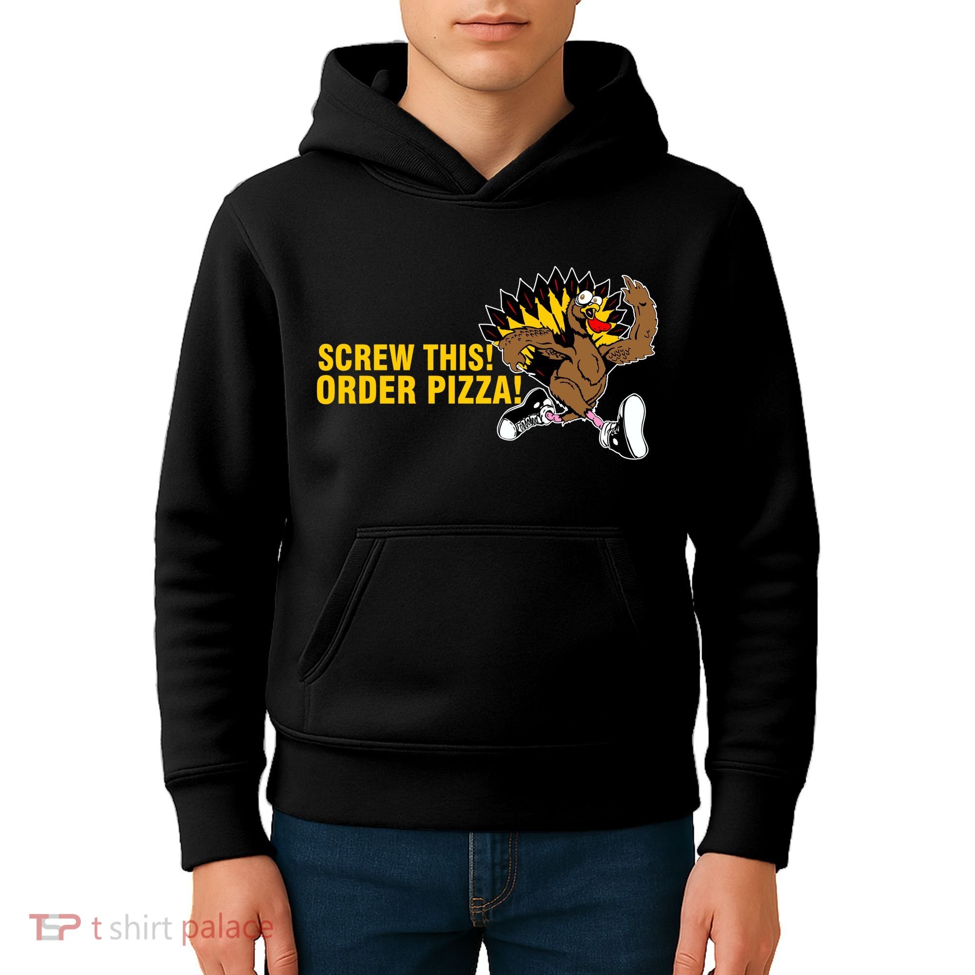 Screw This Order Pizza Turkey Running Kids Hoodie