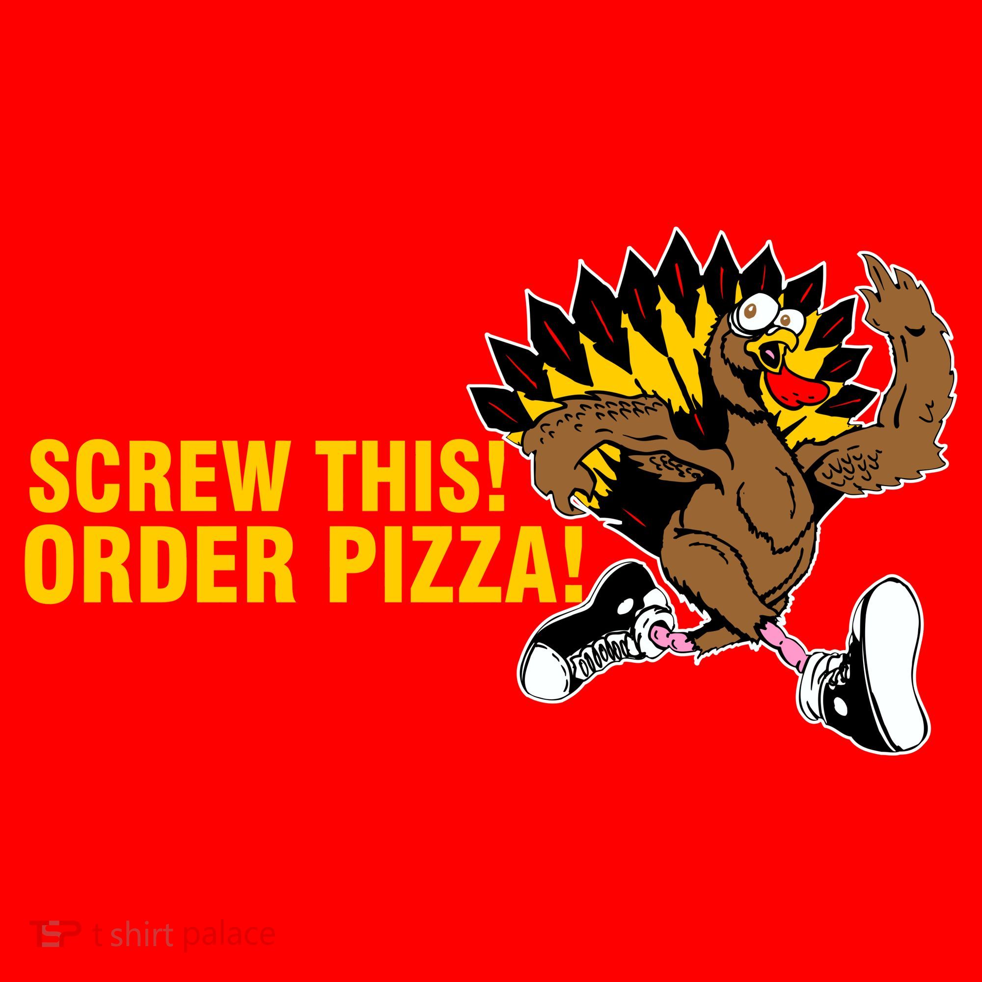Screw This Order Pizza Turkey Running Santa Hat