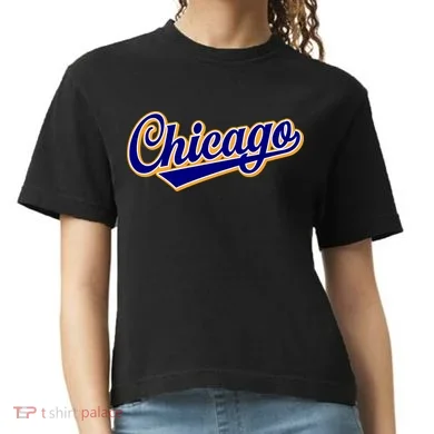 Script Chicago Logo Comfort Colors Boxy T-Shirt