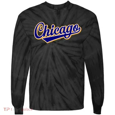 Script Chicago Logo Tie-Dye Long Sleeve Shirt