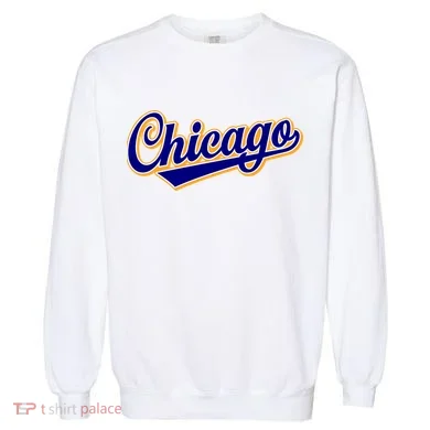 Script Chicago Logo Garment-Dyed Sweatshirt