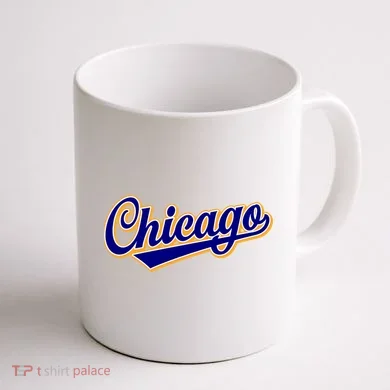 Script Chicago Logo Coffee Mug back