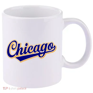 Script Chicago Logo 11oz C Handle Ceramic Mug