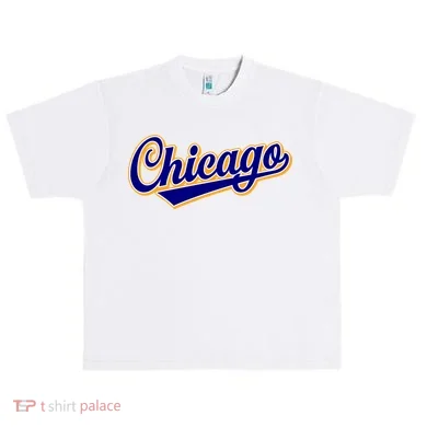 Script Chicago Logo Urban Oversized Heavyweight T-Shirt