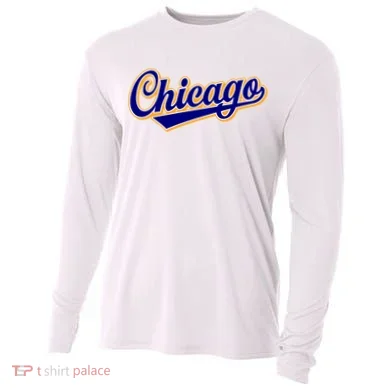Script Chicago Logo Cooling Performance Long Sleeve Crew