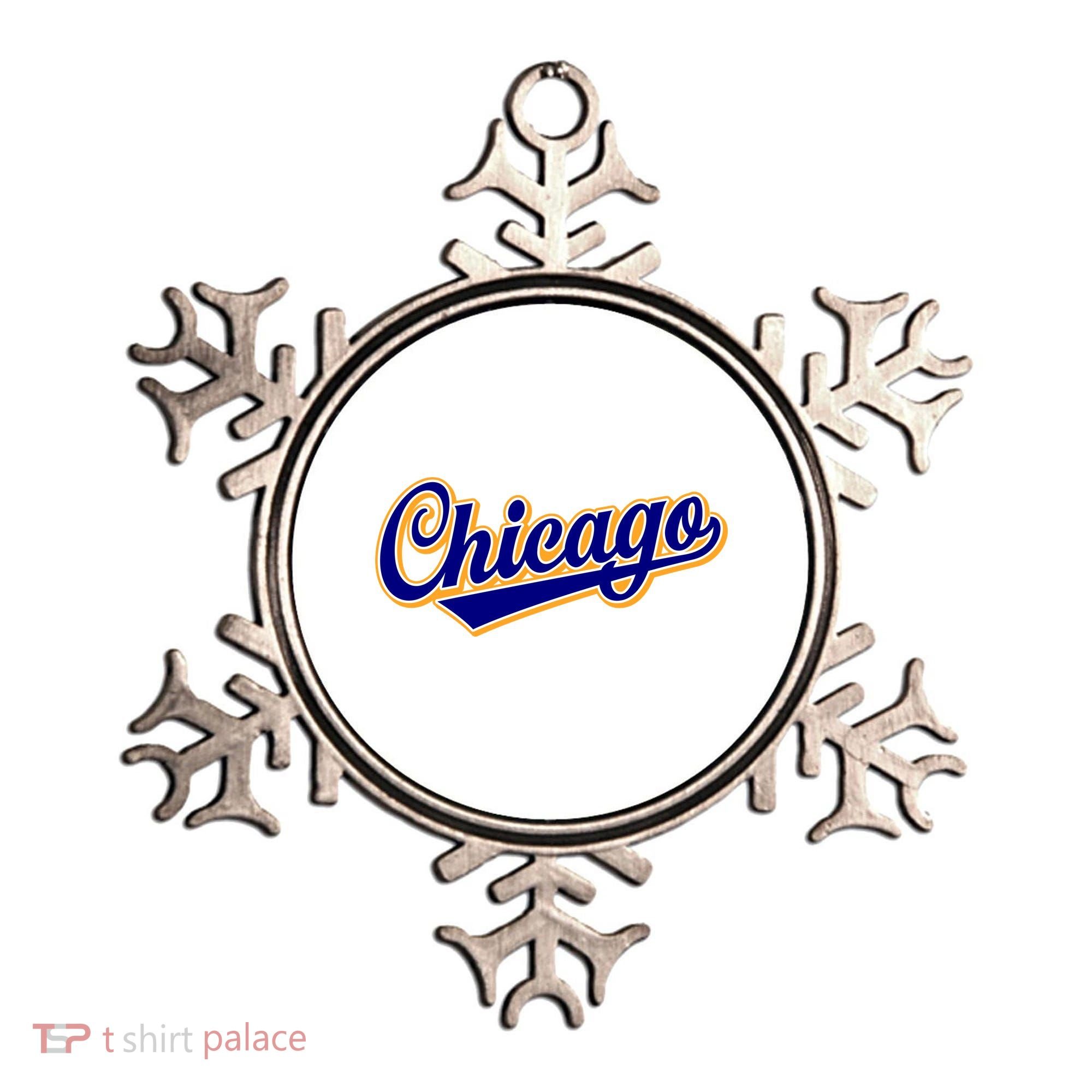 Script Chicago Logo Ornament