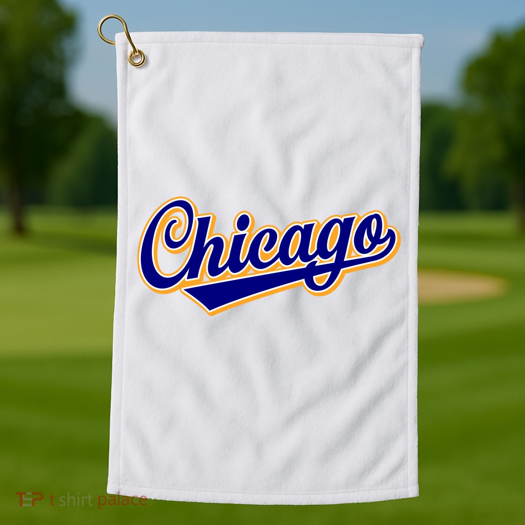 Script Chicago Logo Golf Towel