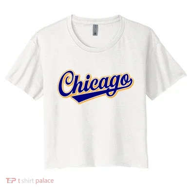 Script Chicago Logo Women's Crop Top Tee