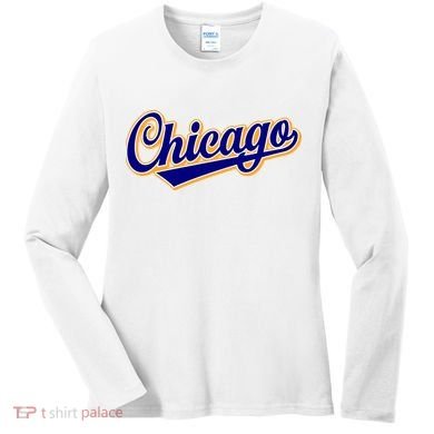 Script Chicago Logo Women's Long Sleeve Shirt