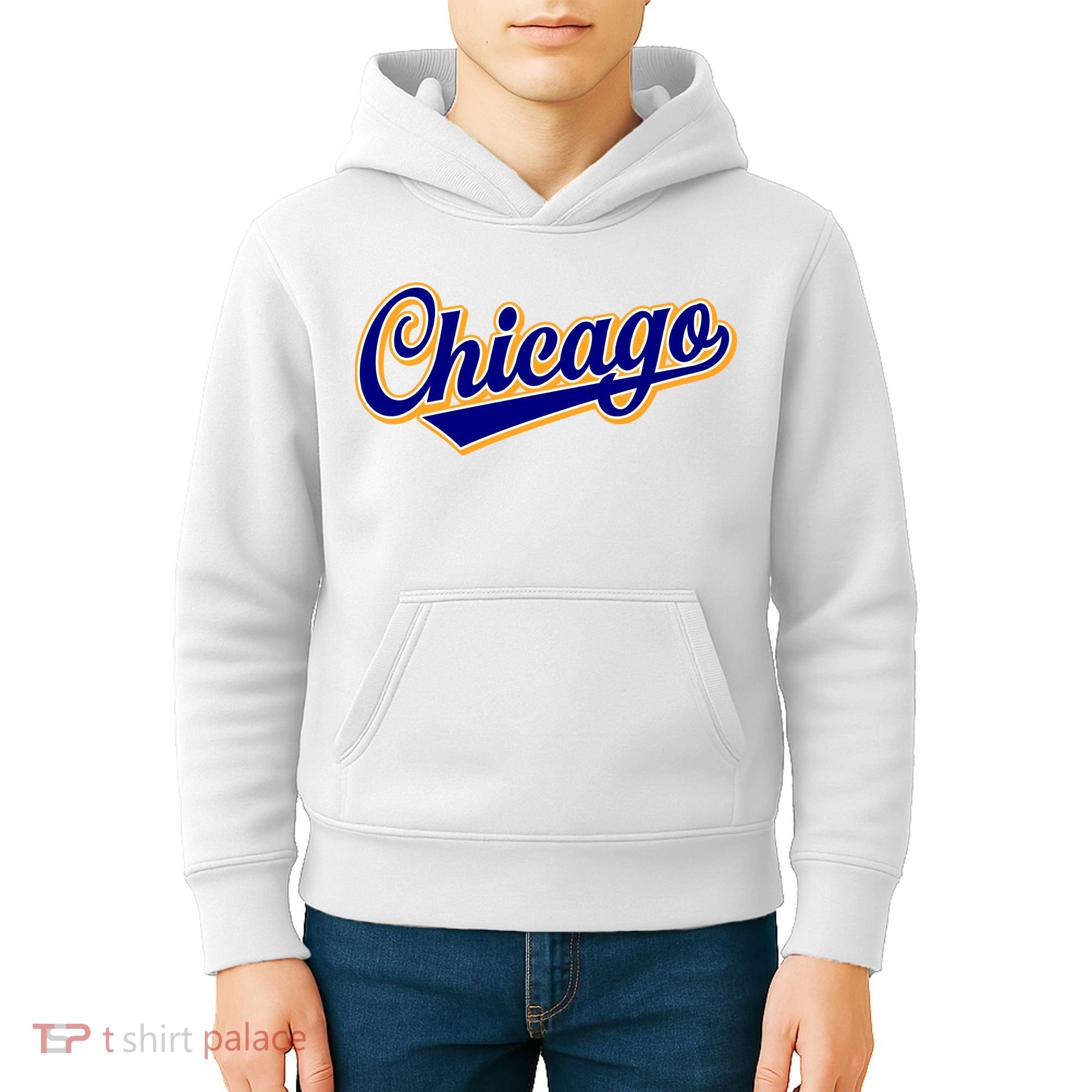 Script Chicago Logo Kids Hoodie