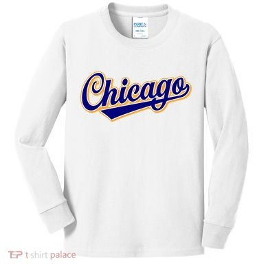 Script Chicago Logo Kids Long Sleeve Shirt