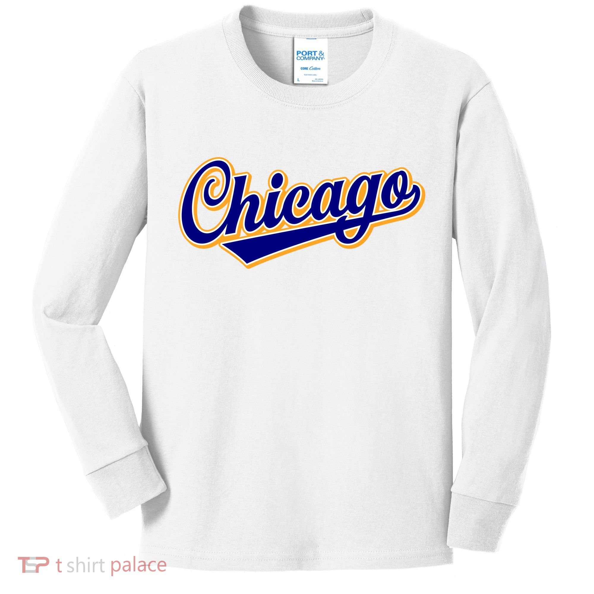 Script Chicago Logo Kids Long Sleeve Shirt