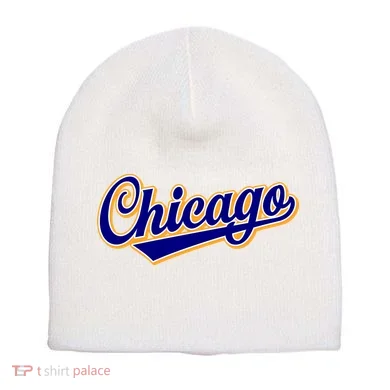 Script Chicago Logo Short Acrylic Beanie