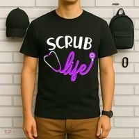 Scrub Life Stethoscope  T-Shirt thumb 6