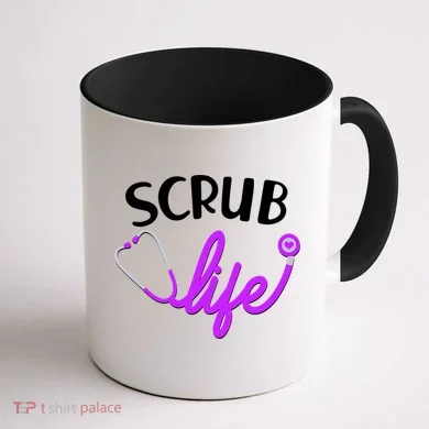Scrub Life Stethoscope Coffee Mug back