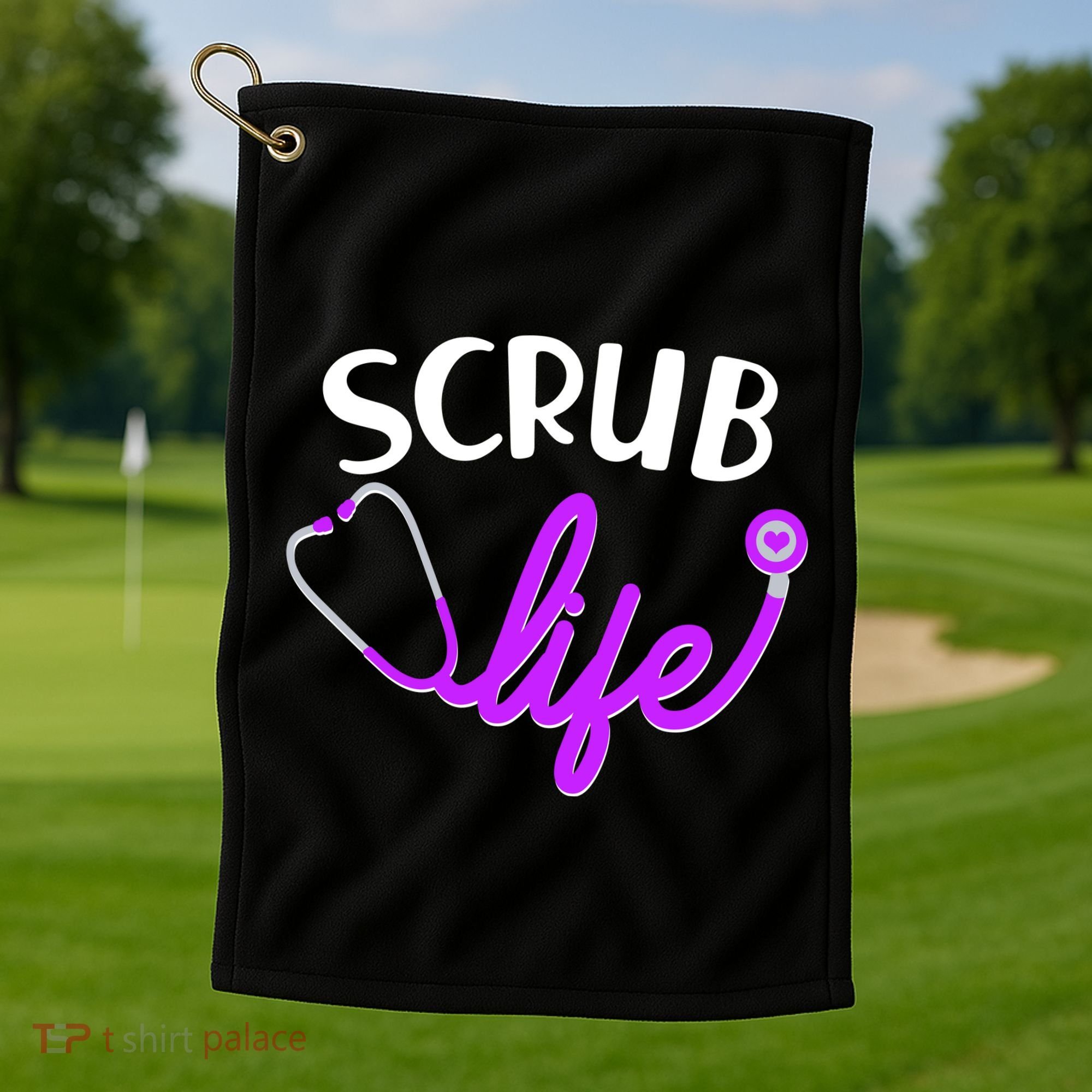 Scrub Life Stethoscope  Golf Towel
