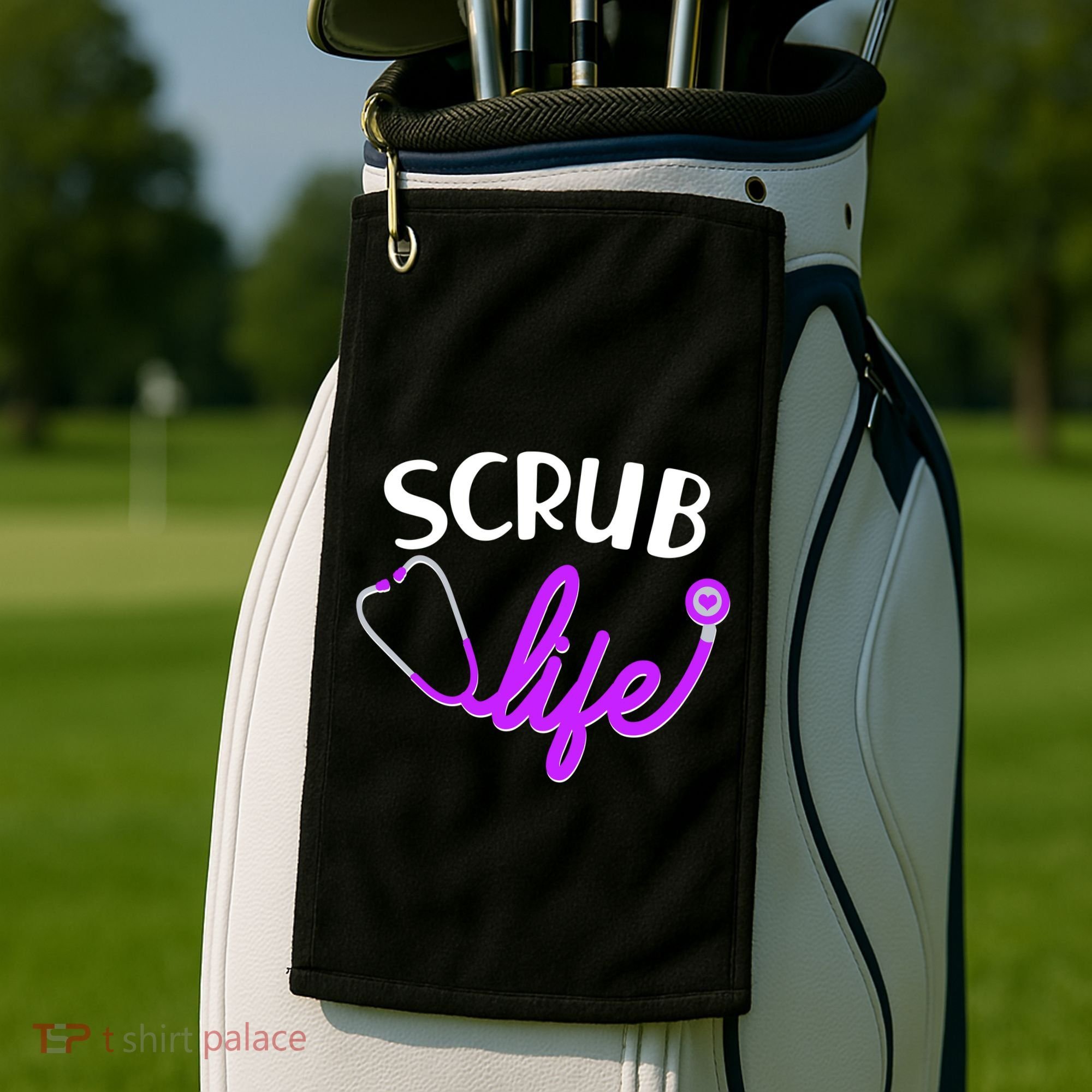 Scrub Life Stethoscope  Golf Towel