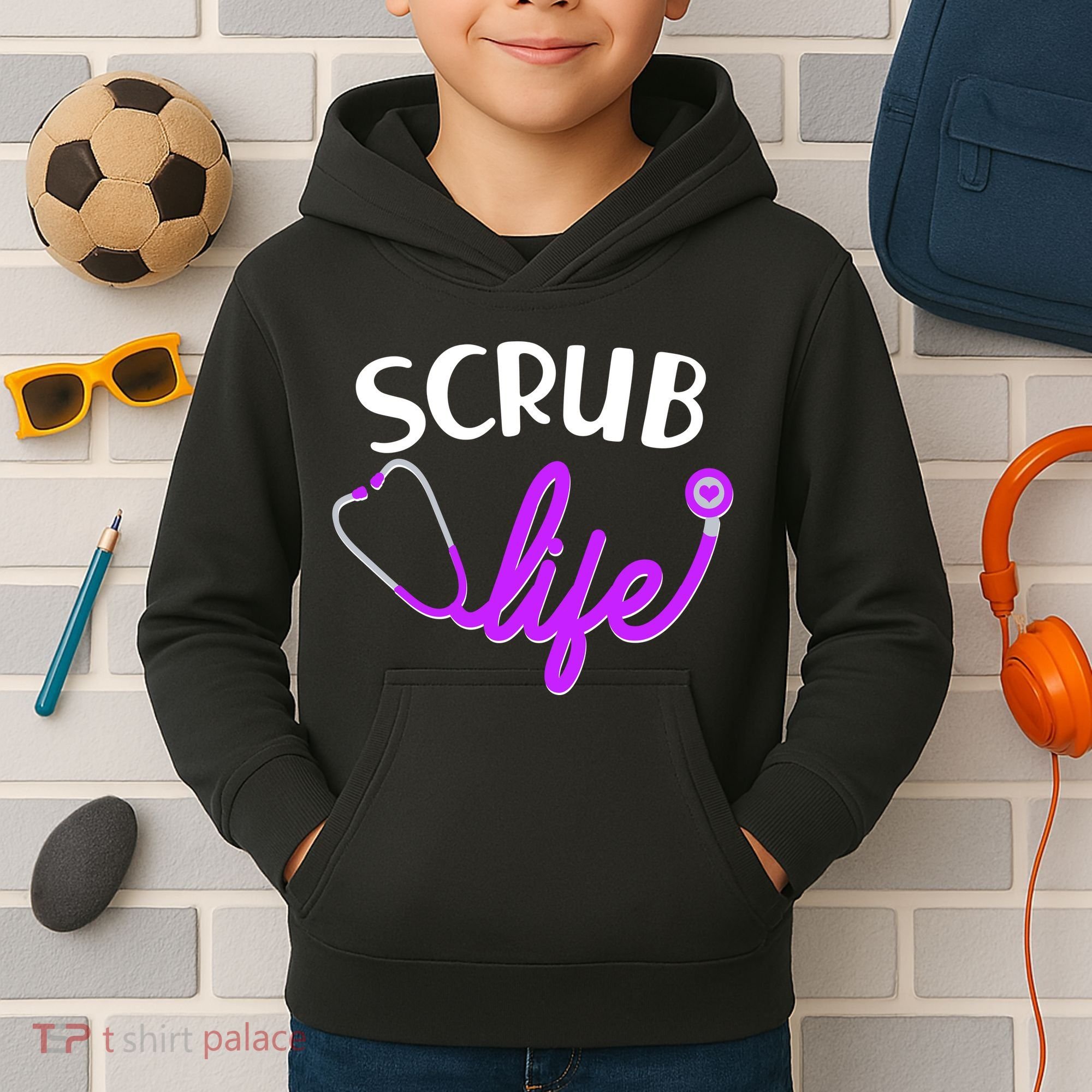 Scrub Life Stethoscope  Kids Hoodie