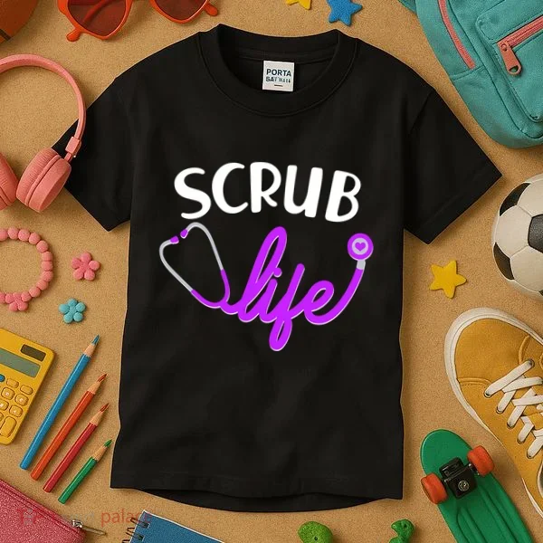 Scrub Life Stethoscope  Kids T-Shirt