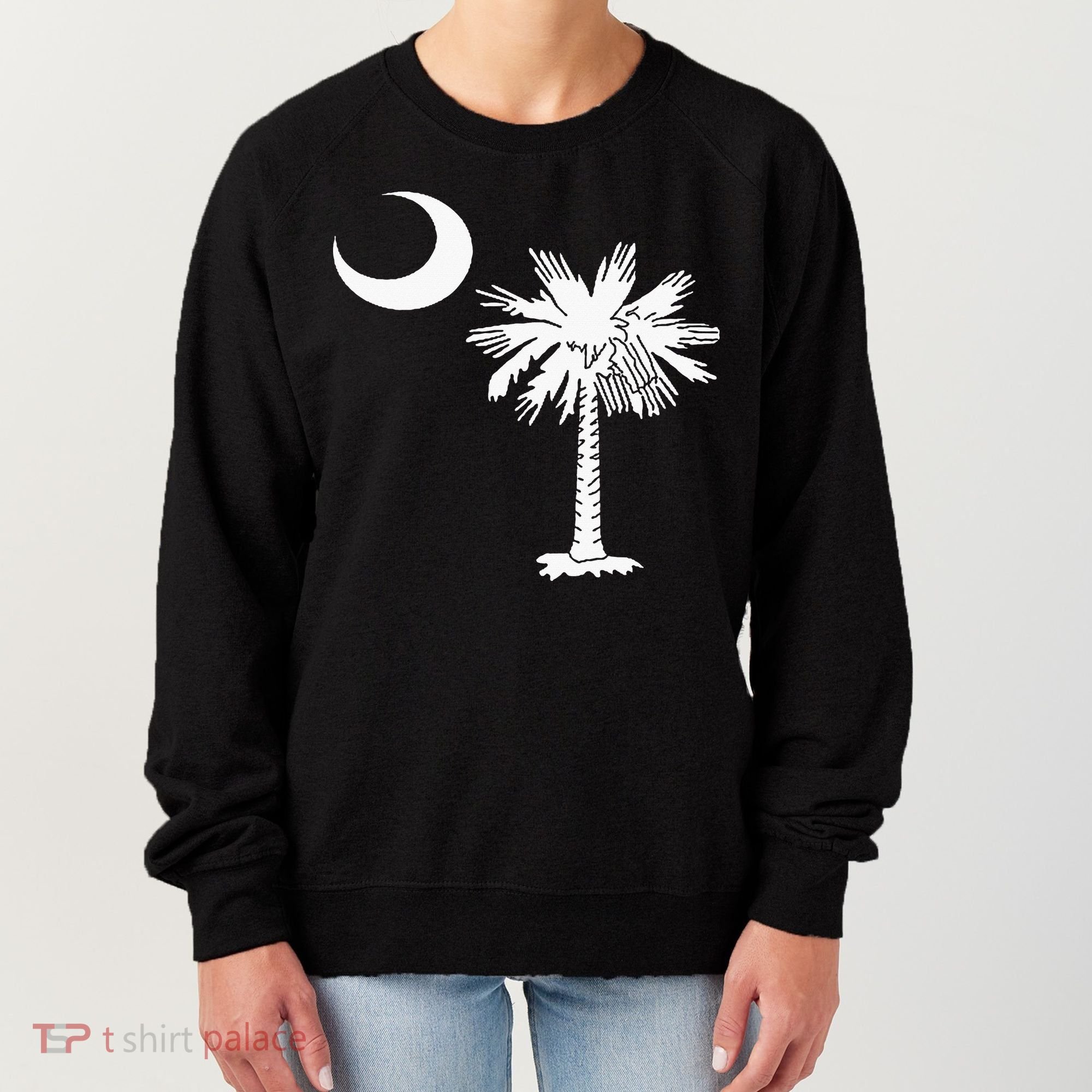 South Carolina State Flag Palmetto Tree Crescent Moon Sc Women's Sweatshirt