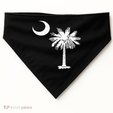 South Carolina State Flag Palmetto Tree Crescent Moon Sc USA-Made Doggie Bandana