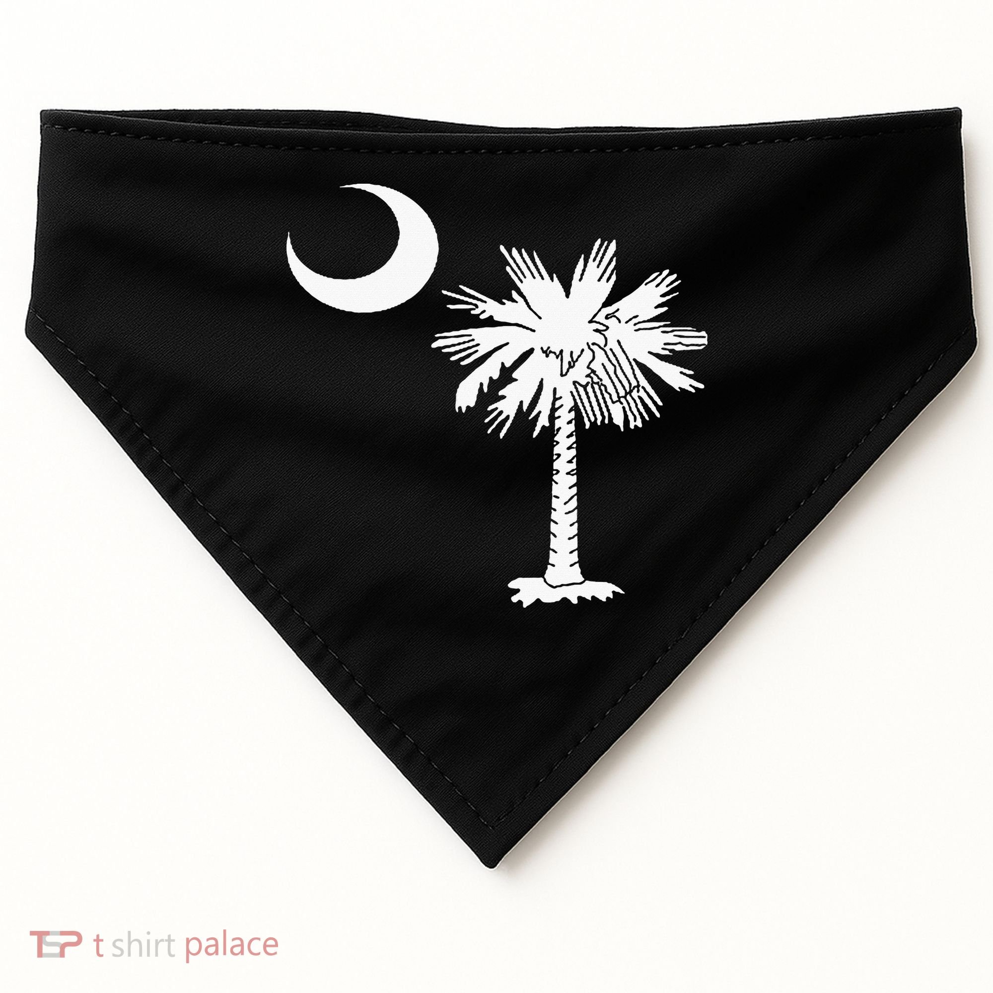 South Carolina State Flag Palmetto Tree Crescent Moon Sc USA-Made Doggie Bandana