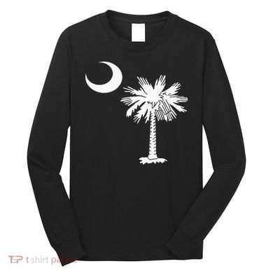 South Carolina State Flag Palmetto Tree Crescent Moon Sc Long Sleeve Shirt