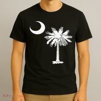South Carolina State Flag Palmetto Tree Crescent Moon Sc T-Shirt thumb 3