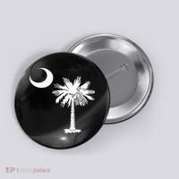 South Carolina State Flag Palmetto Tree Crescent Moon Sc Button thumb 0