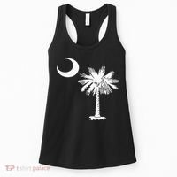 South Carolina State Flag Palmetto Tree Crescent Moon Sc Women's Tank Top thumb 0