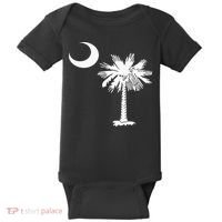 South Carolina State Flag Palmetto Tree Crescent Moon Sc Baby Bodysuit thumb 0