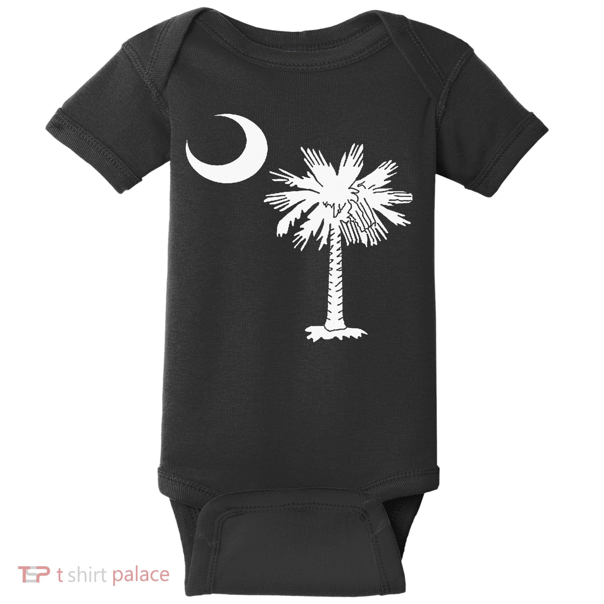 South Carolina State Flag Palmetto Tree Crescent Moon Sc Baby Bodysuit