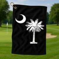 South Carolina State Flag Palmetto Tree Crescent Moon Sc Golf Towel thumb 1