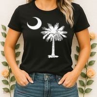 South Carolina State Flag Palmetto Tree Crescent Moon Sc Women's T-Shirt thumb 2