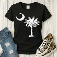 South Carolina State Flag Palmetto Tree Crescent Moon Sc Women's T-Shirt thumb 3